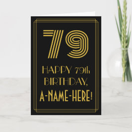 Tarjeta 79° cumpleaños: Aspecto inspirado en el Art Deco "