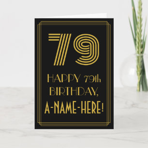 Tarjeta 79° cumpleaños: Aspecto inspirado en el Art Deco "