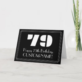 Tarjeta 79° cumpleaños: Aspecto inspirado en el Art Deco "