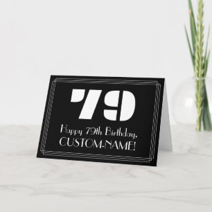 Tarjeta 79° cumpleaños: Aspecto inspirado en el Art Deco "