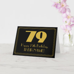 Tarjeta 79° cumpleaños: Aspecto inspirado en el Art Deco "