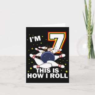 Tarjeta 7.ª bolera de cumpleaños Tengo 7 años y divertidas