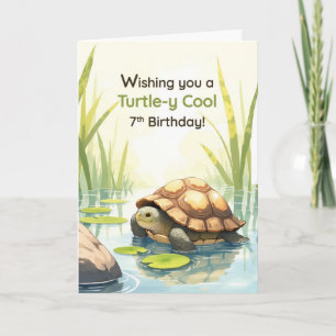 Tarjeta 7.ª Tortuga Guay Realista Tortoise Pond