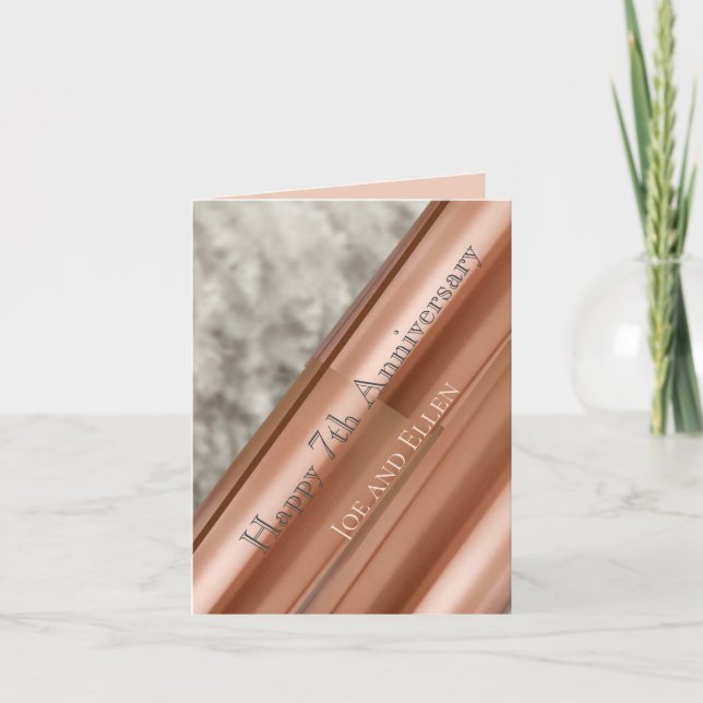 Tarjeta 7.º aniversario Cobre y lana (Anverso)