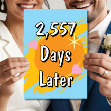 7.º aniversario del boda en días Siete años despué