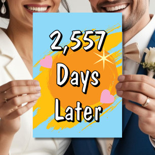 Tarjeta 7.º aniversario del boda en días Siete años despué