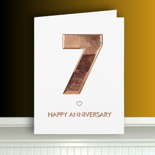 Tarjeta 7.º Boda minimalista