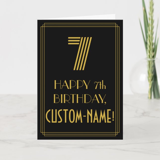 Tarjeta 7.º cumpleaños: Aspecto inspirado en el Art Decó " (Anverso)