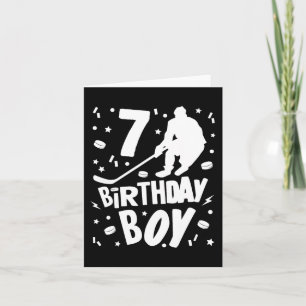 Tarjeta 7.º cumpleaños niños de hockey sobre hielo Fiesta 