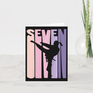 Tarjeta 7.º Regalo de cumpleaños Karate Retro Taekwondo Ma