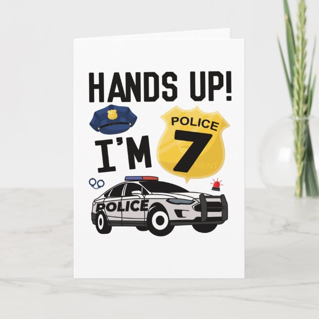 Tarjeta 7.º regalo de cumpleaños oficial de policía niño d (Anverso)