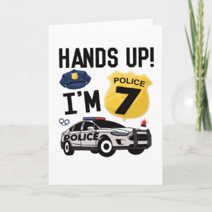 Tarjeta 7.º regalo de cumpleaños oficial de policía niño d