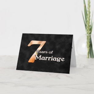 Tarjeta 7 años de matrimonio (aniversario de bodas)