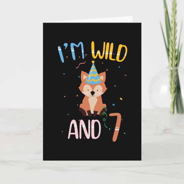Tarjeta 7 años | Soy Wild Y 7 | Séptimo cumpleaños (Anverso)