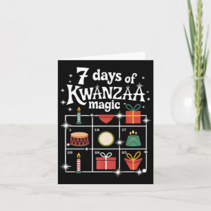 Tarjeta 7 Días De Kwanzaa Kinara Magia Festiva Símbolo Mag