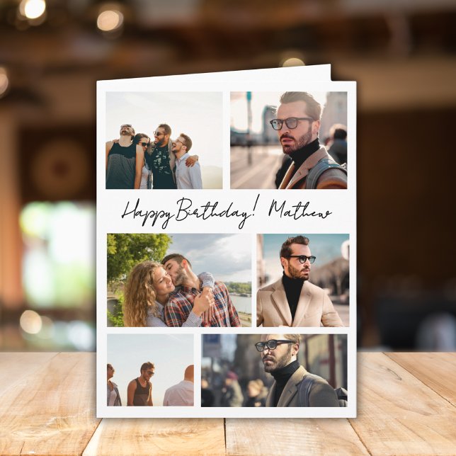 Tarjeta 7 Fotos Collage Amigos Familia Nacimiento (Subido por el creador)