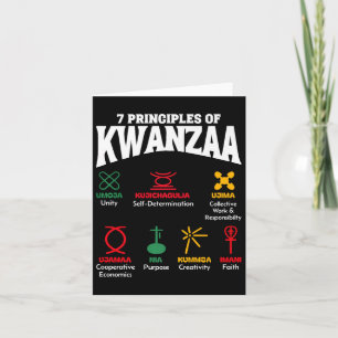 Tarjeta 7 Principios de Kwanzaa Orgullo afroamericano homb