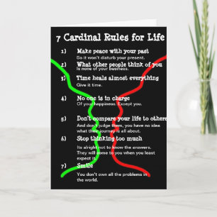 Tarjeta 7 Reglas cardinales para la vida