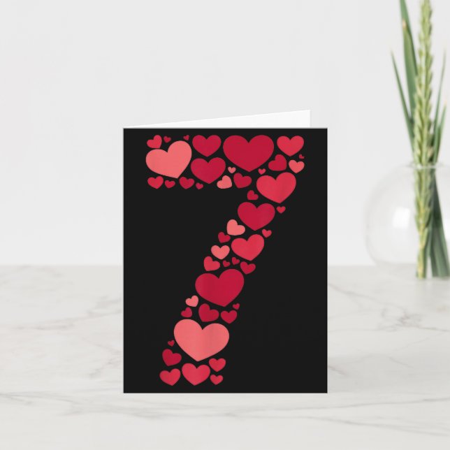 Tarjeta 7 Romántico 67 Patrón de Corazón Tendencia de Amor (Anverso)
