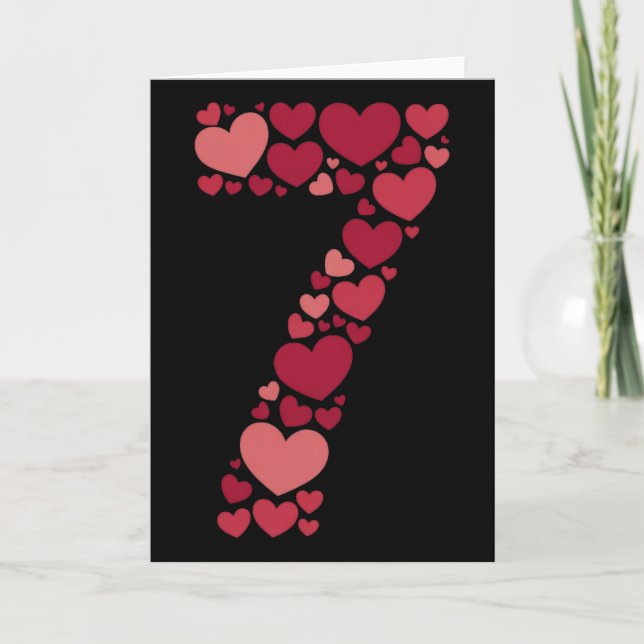 Tarjeta 7 Romántico 67 Patrón de Corazón Tendencia de Amor (Anverso)