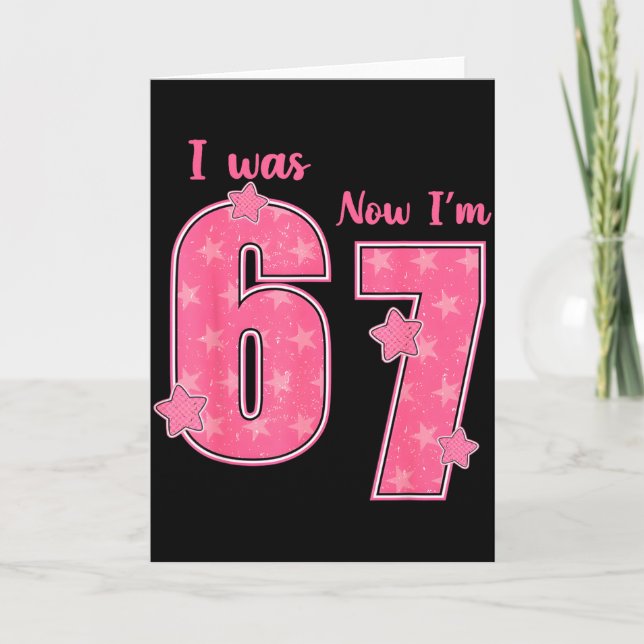 Tarjeta 7 Year Old Birthday Shirt Was 6 Now I'm 7 67 Funny (Anverso)