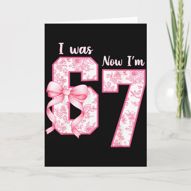 Tarjeta 7 Year Old Birthday Shirt Was 6 Now I'm 7 67 Funny (Anverso)