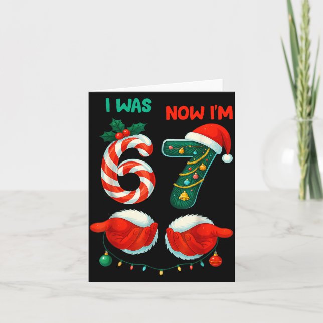 Tarjeta 7 Year Old Birthday Shirt Was 6 Now I'm 7 67 Funny (Anverso)