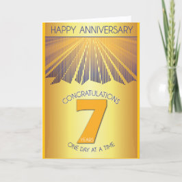 Tarjeta 7 Year Sober Anniversary | Golden Ray 12 Step