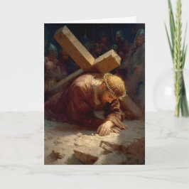 Tarjeta 7a Estación del Vía Crucis - Jesús cae por segunda