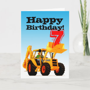 Tarjeta 7mo cumpleaños del cavador amarillo