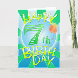 Tarjeta 7mo cumpleaños feliz