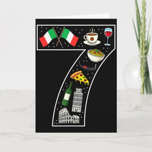 Tarjeta 7th Birthday Italian Culture 7 Year Old Italy Flag (Anverso)