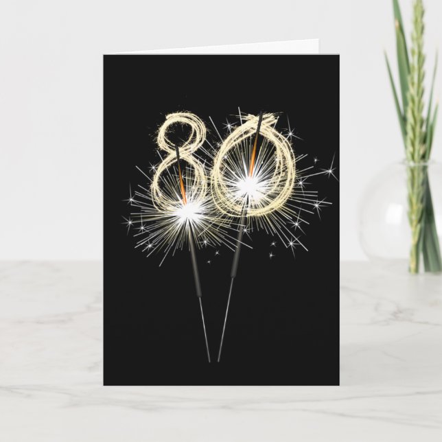 Tarjeta 80.ª estafadora de cumpleaños en negro (Anverso)