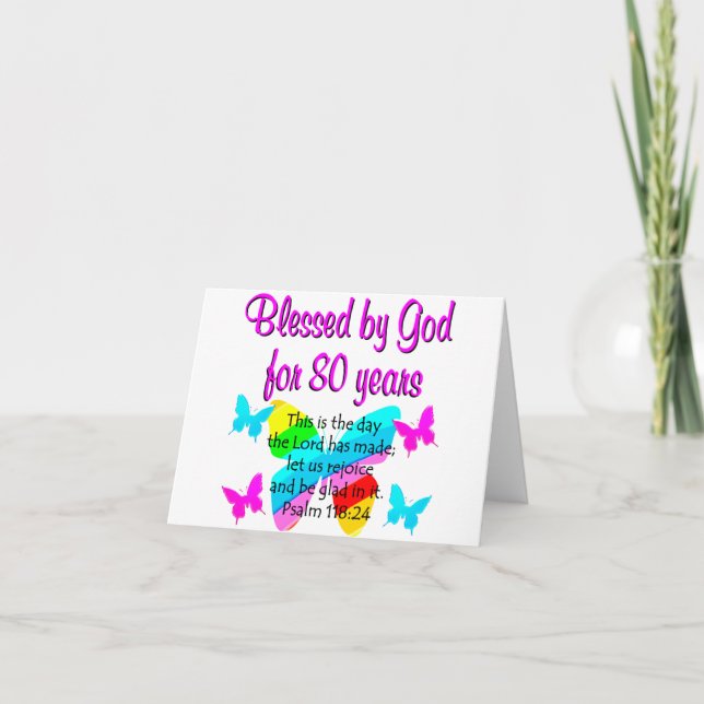 TARJETA 80.ª ORACIÓN DE CUMPLEAÑOS (Anverso)