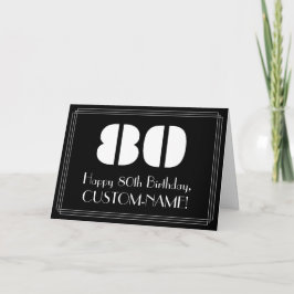 Tarjeta 80.º cumpleaños: Aspecto inspirado en el Art Deco 
