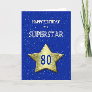 Tarjeta 80.º cumpleaños de una superestrella