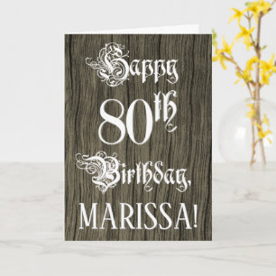 Tarjeta 80.º cumpleaños: Elegante y brillante texto; apari