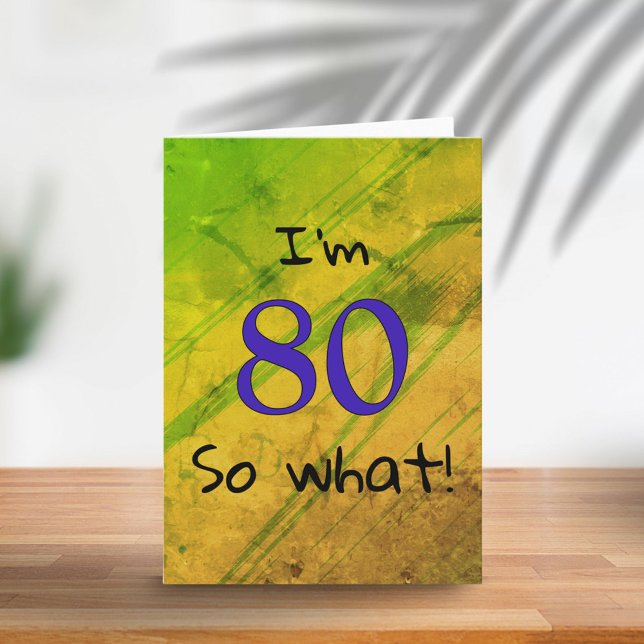 Tarjeta 80.º cumpleaños Gracioso Verde (Subido por el creador)