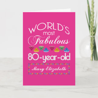 Tarjeta 80.º cumpleaños Las más deliciosas gemas coloridas