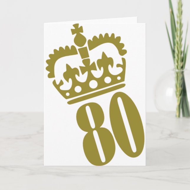 Tarjeta 80.º Cumpleaños - Número - Ochenta (Anverso)