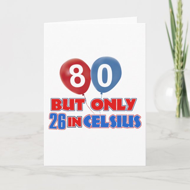 Tarjeta 80.º diseño de cumpleaños (Anverso)