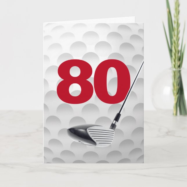 Tarjeta 80.º diseño de la pelota de golf de cumpleaños (Anverso)