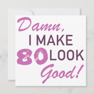 Tarjeta 80.º humor de cumpleaños