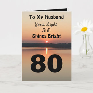Tarjeta 80.º Marido de cumpleaños aún brilla brillante