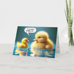 Tarjeta 80.º Pato De Juguete Amarillo Con Duckling