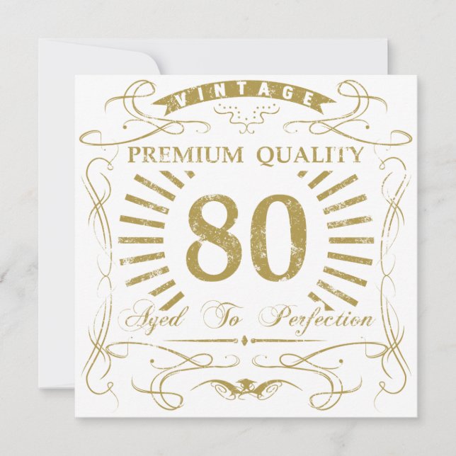 Tarjeta 80.º regalo de la bolsa de cumpleaños (Anverso)