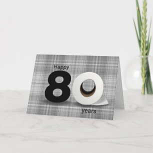 Tarjeta 80.º rollo de papel higiénico de cumpleaños