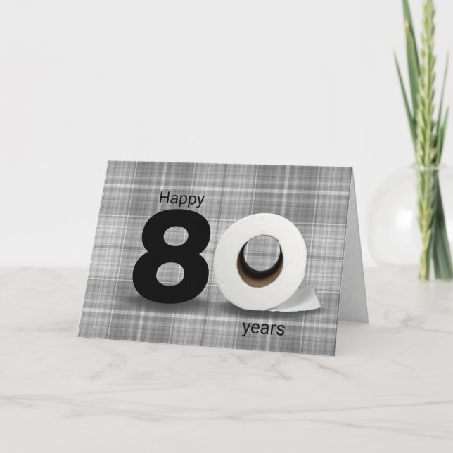Tarjeta 80.º rollo de papel higiénico de cumpleaños (Anverso)