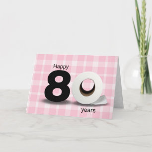 Tarjeta 80.º rollo de papel higiénico de cumpleaños