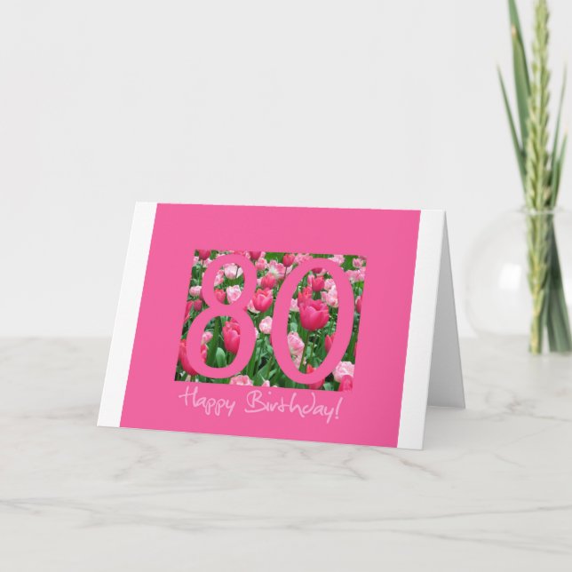 Tarjeta 80.º saludo de cumpleaños (Anverso)
